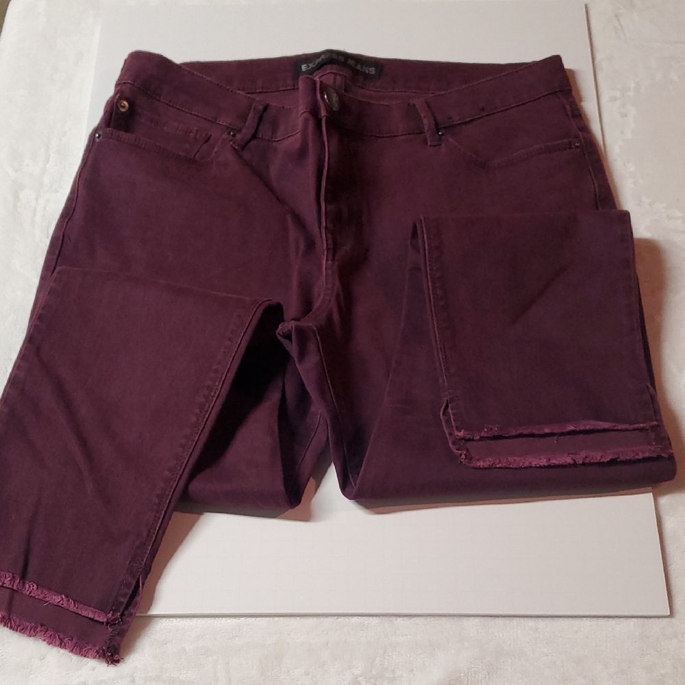 Express Purple Ankle Jeans Size 12